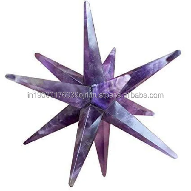 Best Selling Natural Agate Stone Gemstone Sodalite Crystal 12 Point Healing Crystals Merkaba Star for