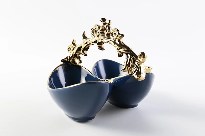 Ceramic baking bowl Nordic color creative restaurant fruit salad ceramic bowl tableware with handle