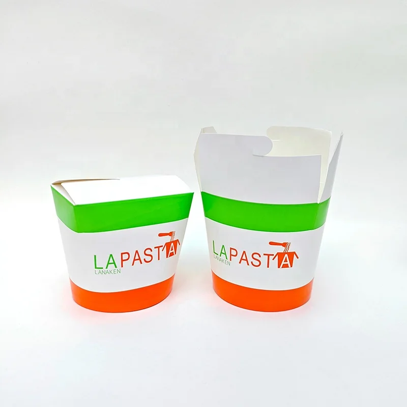 OEM Restaurantware Bio White Paper Noodle Take Out Container Kraft Paper Takeaway Salad Box