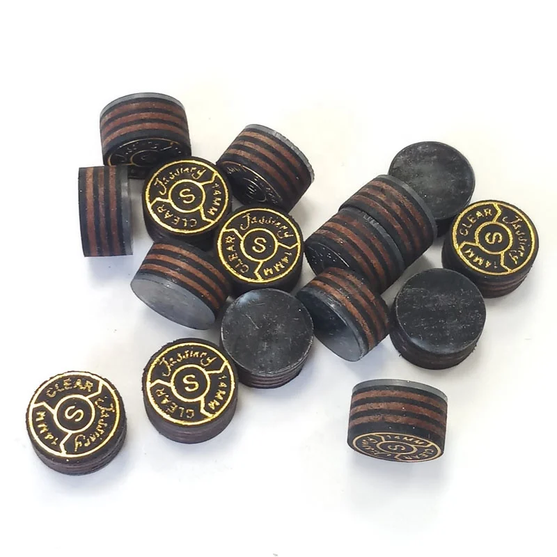 New exclusive Jassinry cue tips S/M/H 14mm black and brown with clear cushion 7 layers pigskin carom tips Billiard accessories
