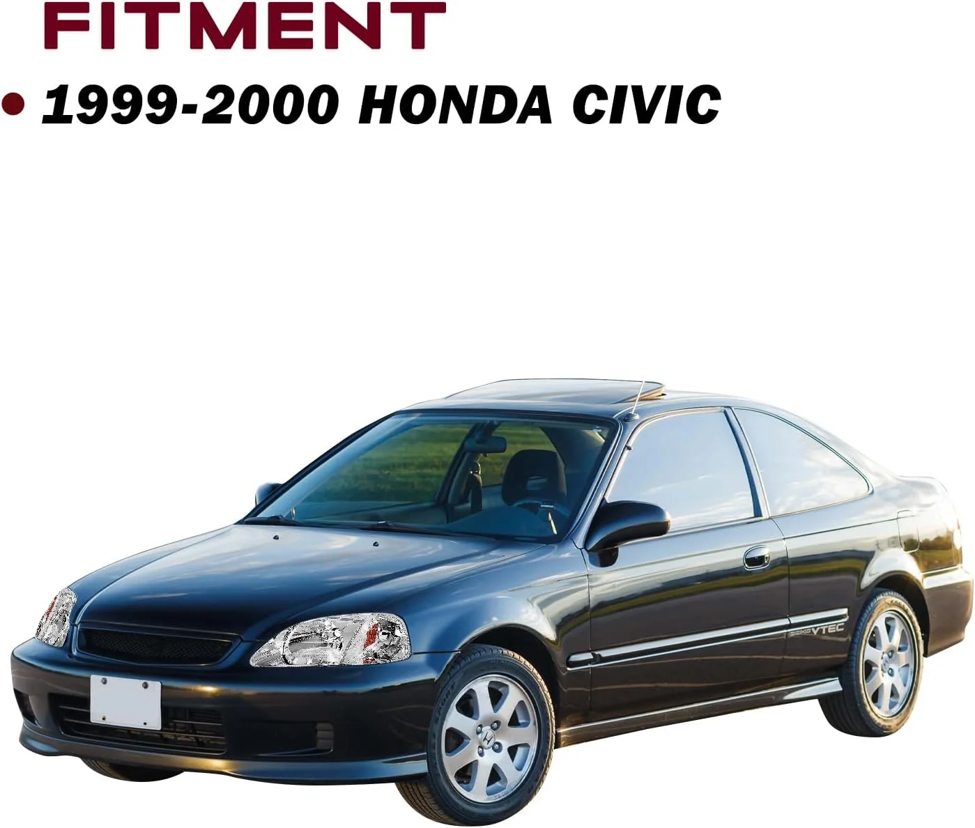 Wholesale Auto Parts Headlampsfor OE Style Headlight Assembly Chrome Clear Lens Headlamp for 1999-2000 Honda Civic Headlight