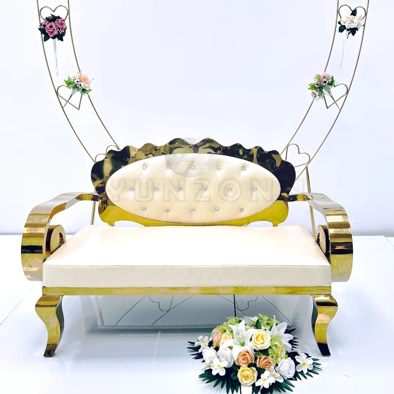 Modern Luxury Steel Sofa Set for Wedding Halls Events Hotels-Featuring Velvet Leather Fabric Stainless Steel Metal Type