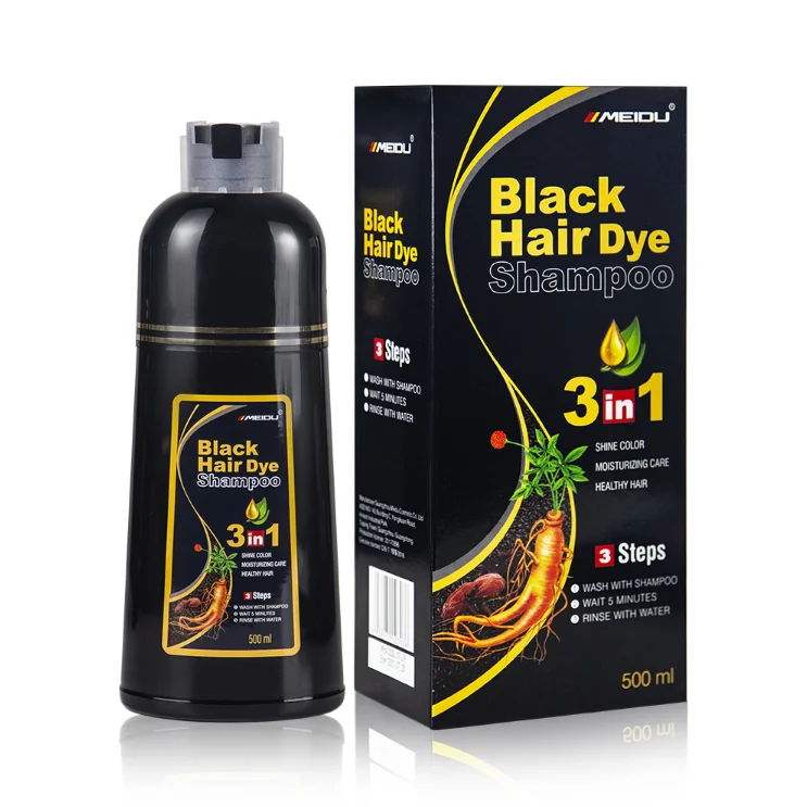 500ml MEIDU Hair Dye Shampoo Guangzhou Manufacturer Private Label Ammonia Free Natural Herbal Permanent Hair Dye Shampoo