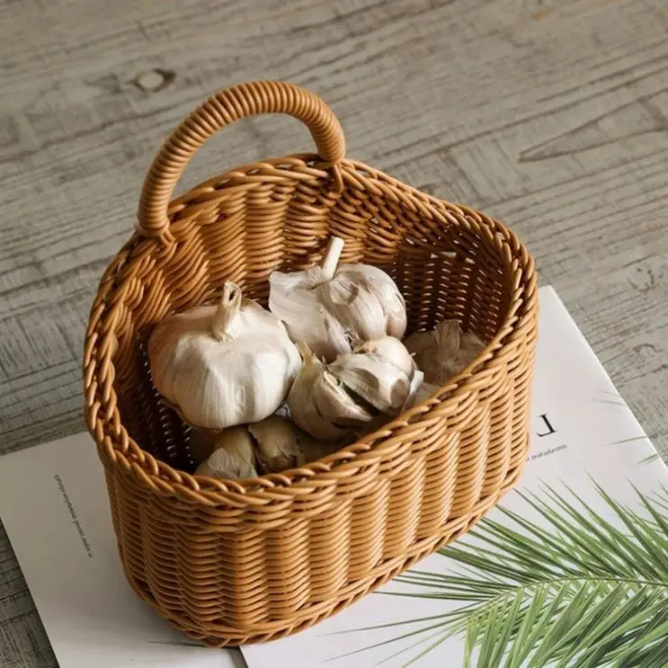 Hanging Flower Pots For Outside Artificial Fall Baskets Japanese Rattan Wall Decoration Raffia Grass Woven