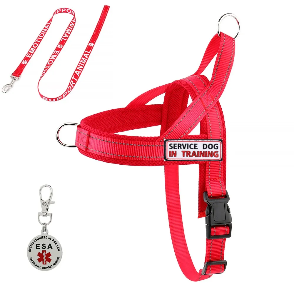 Newest EMOTIONAL SUPPORT ANIMAL ESA SERVICE DOG Quick Fit Dog Harness Vest With Removable Customized Patches