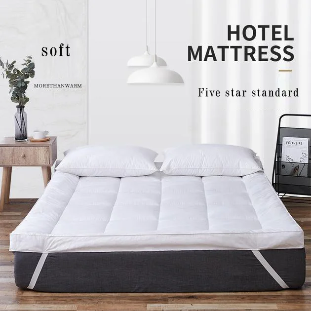 Wholesale cheap comfortable downproof cotton fabric hotel bed mattress topper microfiber filling mattress toppers bed pad