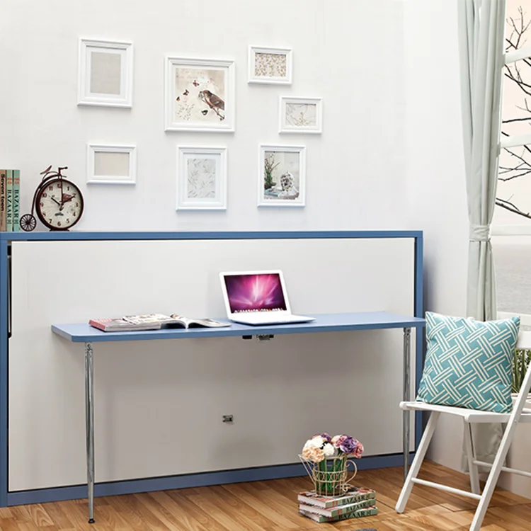 Cheap Price Horizontal Wall Bed White Single modern Murphy Bed With Folding Desk