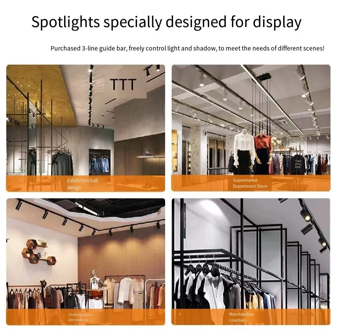 Commercial Wall Washer Cob Hotel Adjustable Spotlight Magnetic Track Light Led Downlights