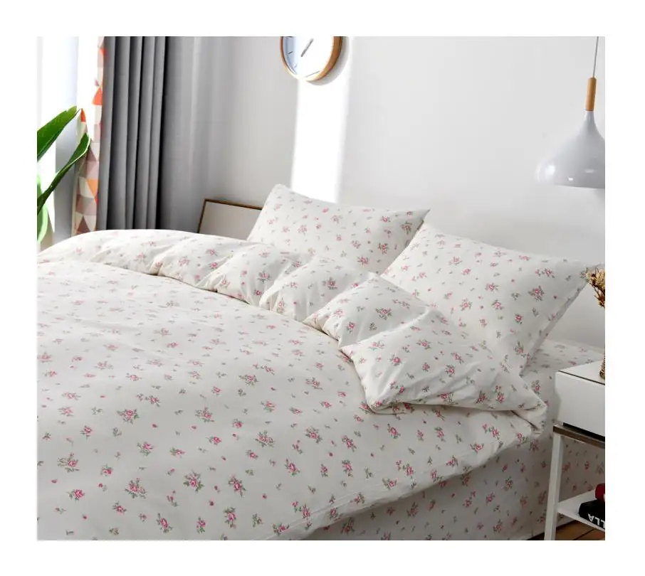 Комплект постельного белья из 100% хлопка, пододеяльник и наволочка, высококачественный цветочный узор