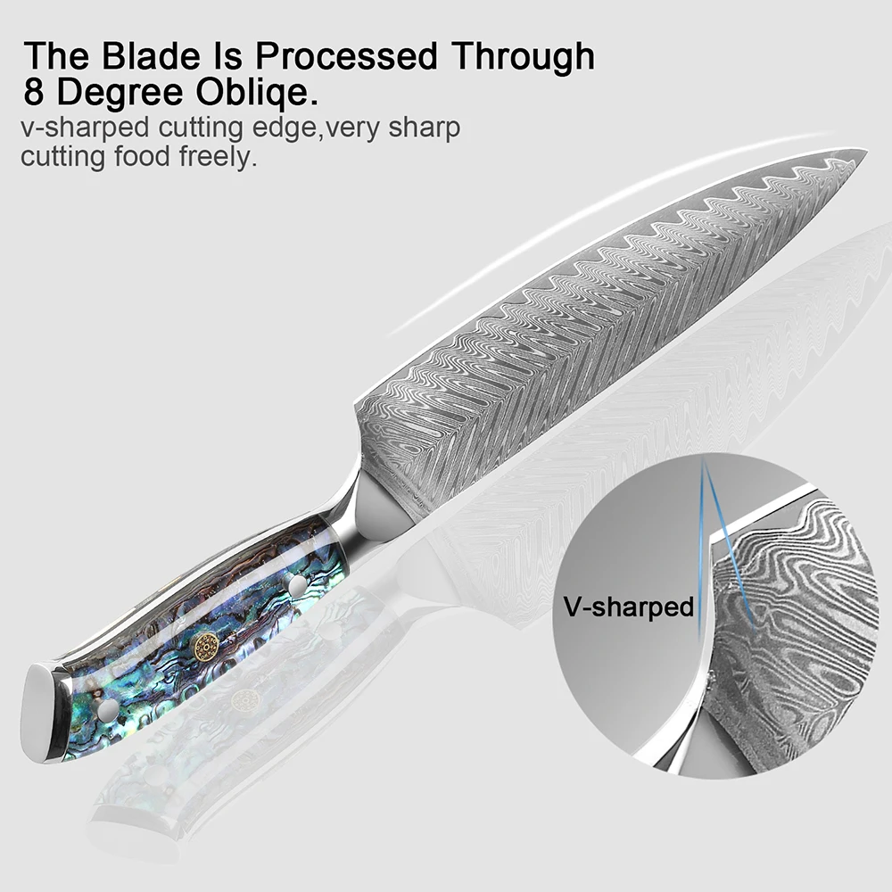XITUO Chef Knife Drop shipping Damascus Steel Set Kitchen Knives 1-5 PCS Japanes Santoku Boning knife Shell Handle Free Shipping