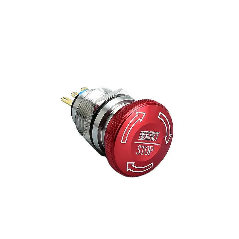 SHENGLEI 22mm Big Head Normal open Normal closed 3PIN terminal mushroom Metal waterproof Red Emergency Stop Switch