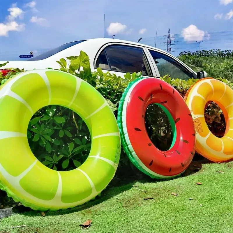 JIUURAN Factory Price Fruit Pool Floaty Pool Float Tube Water Ring Summer Party Fruit Multi-color Inflatable Swimming Rings