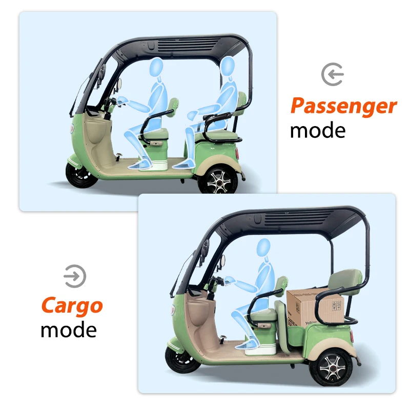 Chinese manufacturer Mini 800W Cargo Ebike 3 Wheel Passenger Electric Tricycle Scooter Three Wheel Electric Bike With Roof