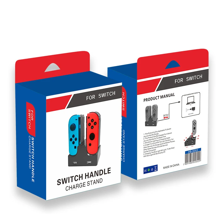 4 LED Lamps 4 in 1 Charging Dock Station For Switch JoyCon Four Charge For Switch Handle