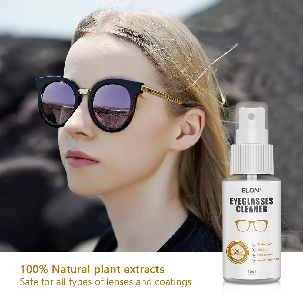 Custom Logo Nature Eyewear Formula Accessories Sunglasses Cleaning Cloth Misting Spray Bottle Glasses Cleaning Kit