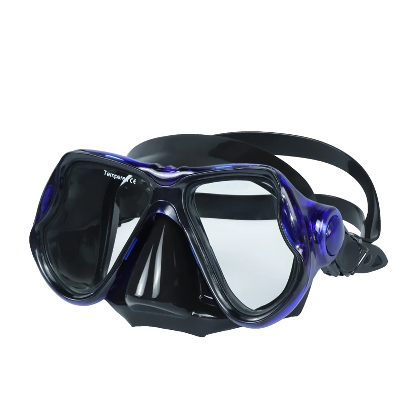 Fashion Design Tempered Glass Lens Silicone Skirt and Strap Scuba Diving Mask for Snorkeling