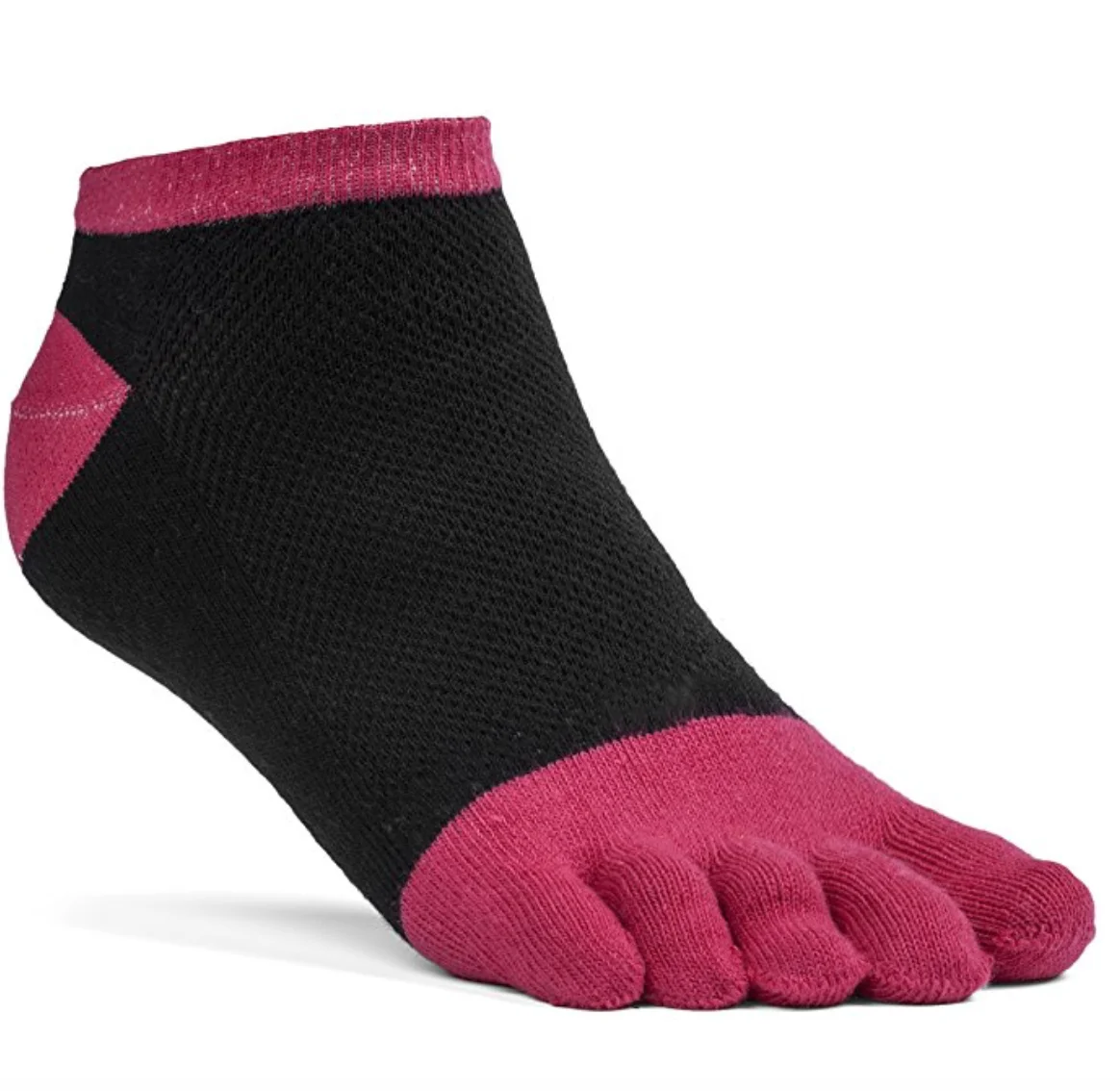 High Quality 100% Cotton Black Women Athletic Ankle Five Finger Toe Socks