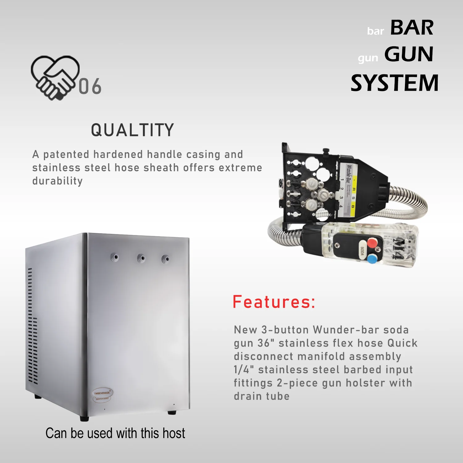 Wunder-bar soda gun system with remote chiller popular for party gathering