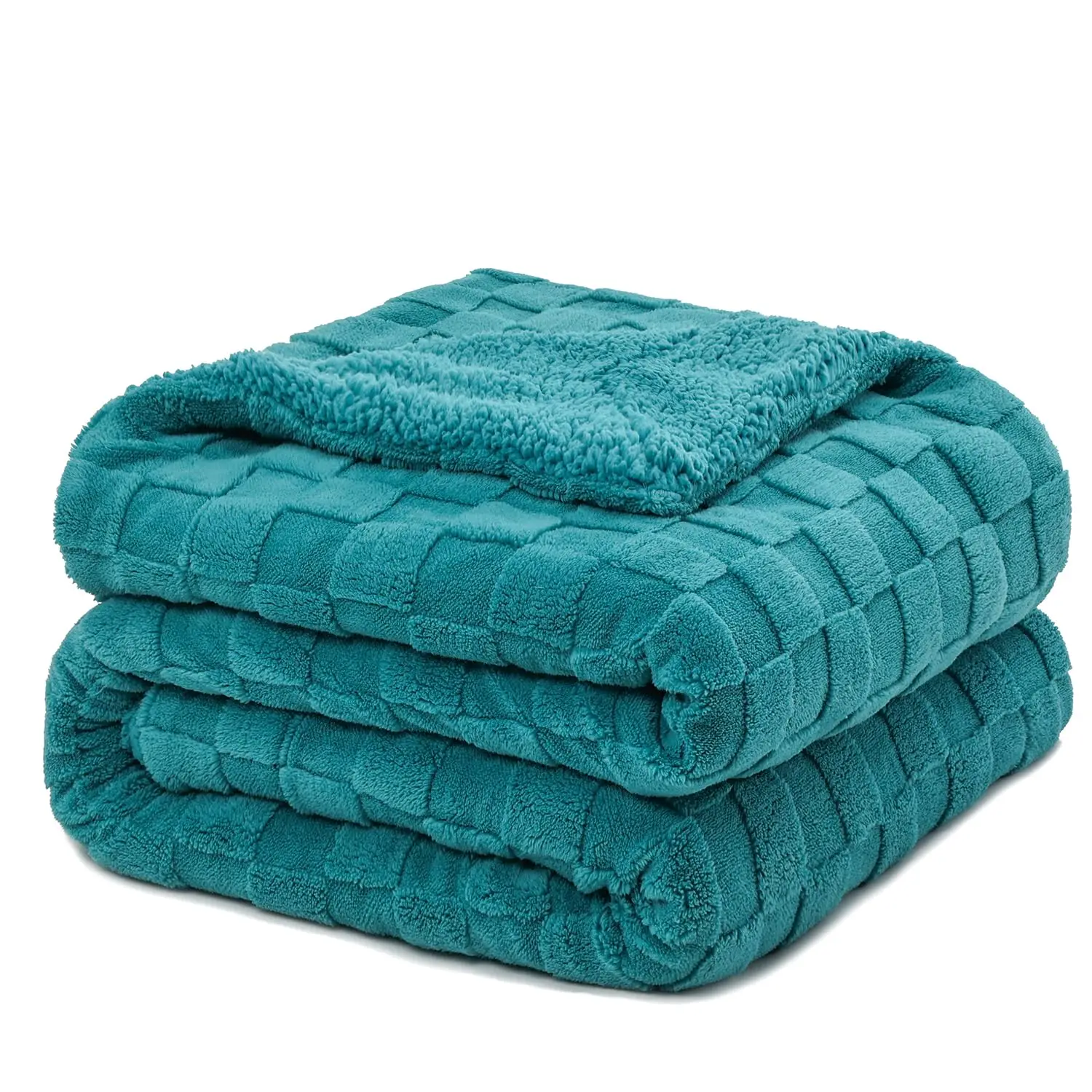 Super Soft Winter Sherpa Blanket Checkered Solid Jacquard Knitted Nap Throw Bed Bedding Decorative Use