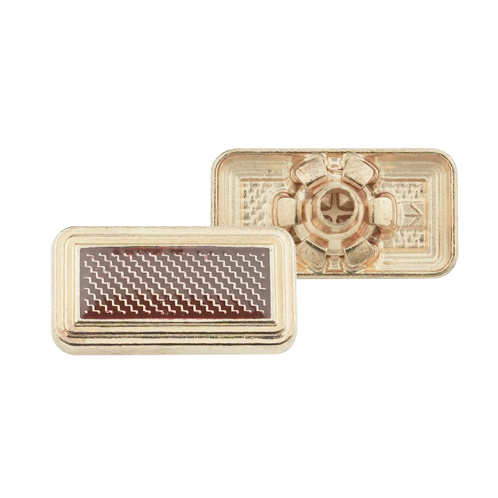 Jinyi Button Factory OEM ODM Thobe Jubah Zinc Alloy Square Press Button CustomLogo Pattern Metal Snap Button for Clothes