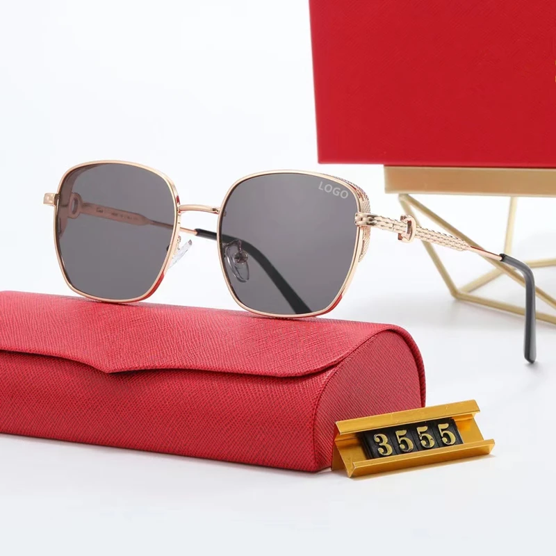 2024 солнцезащитные очки Lunettes De Soleil модные в металлической оправе стиле ретро роскошные дизайнерские с логотипом
