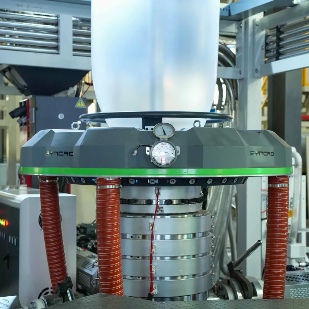 Automatic ABC IBC Three Layer haul-off rotary Co-extrusion film blowing machine