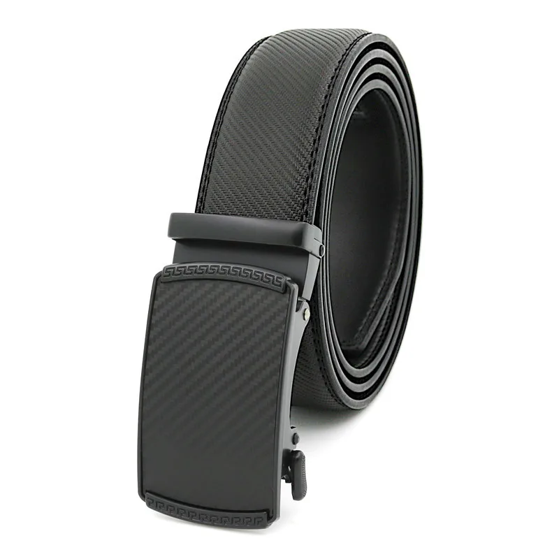 Wholesale Genuine Leather Casual Gentleman Jeans Belt Adjustable Automatic Ratchet Buckle 100% Genuine Leather Belt For Men