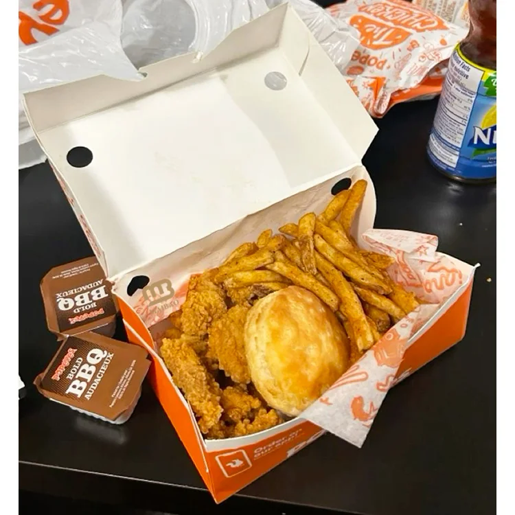 Takeaway Food Packaging Fried Chicken Chips Box Disposable Fries Burger Chicken Takeout Box Custom Fried Chicken Cardboard Boxes
