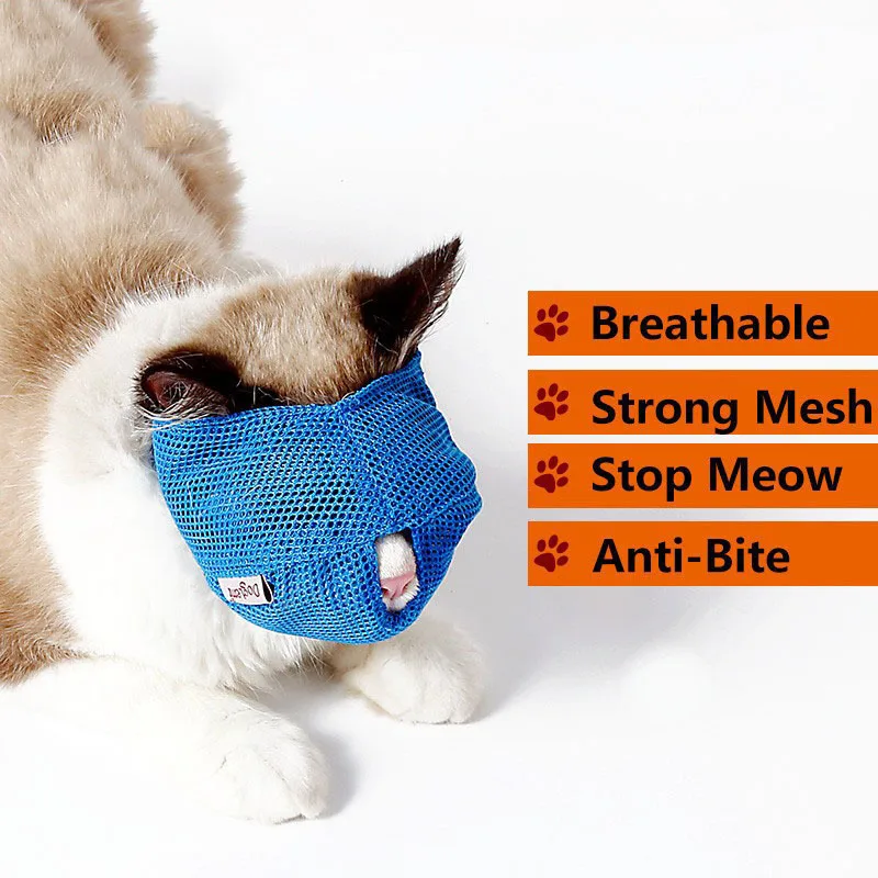Kingtale Anti-lick and bite multifunctional Cat muzzle Anti-eating barking cat headgear breathable mesh mask
