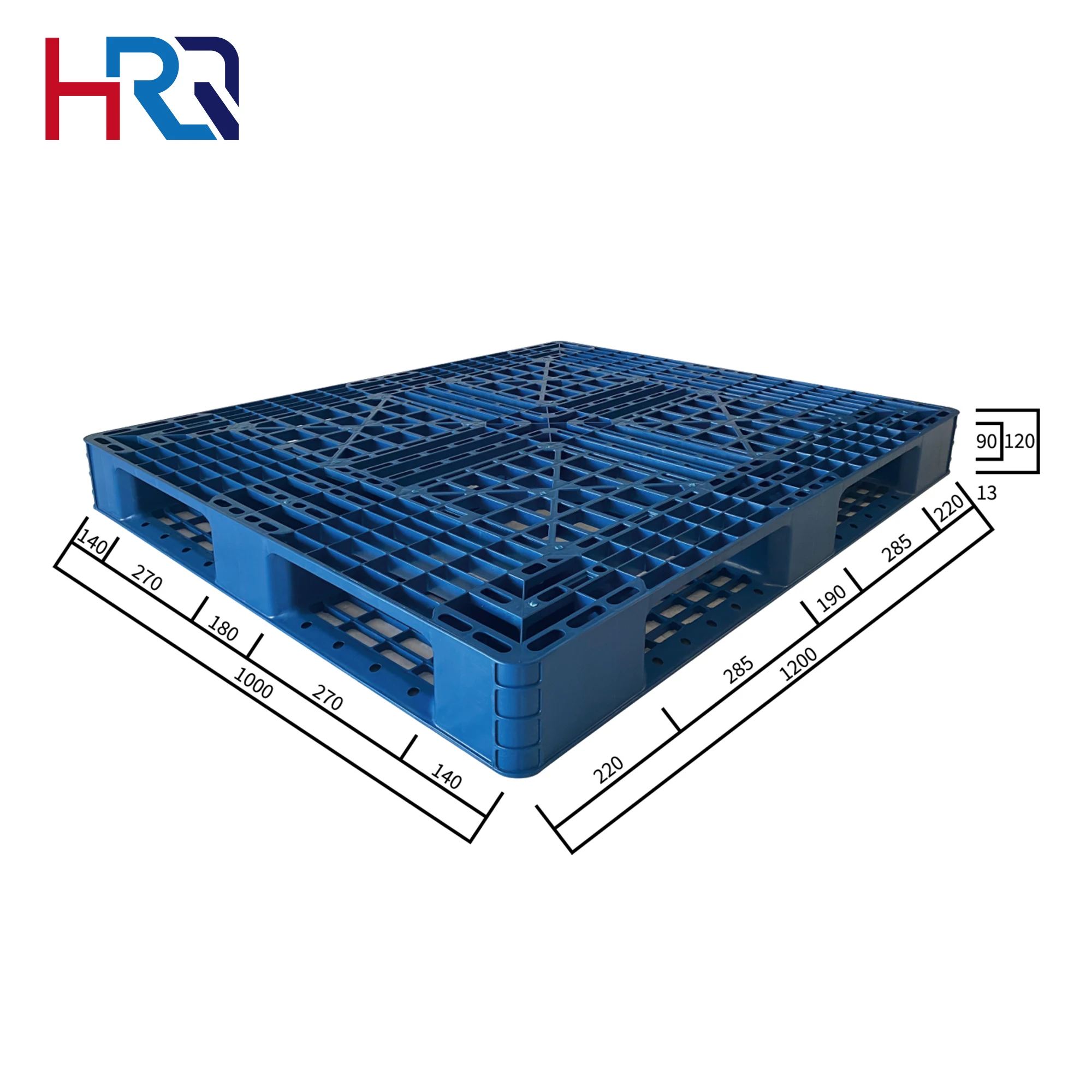 Export to Europe High Quality Heavy Storage Stackable Plastic Industry Sales of Double Sided Plastic Pallets