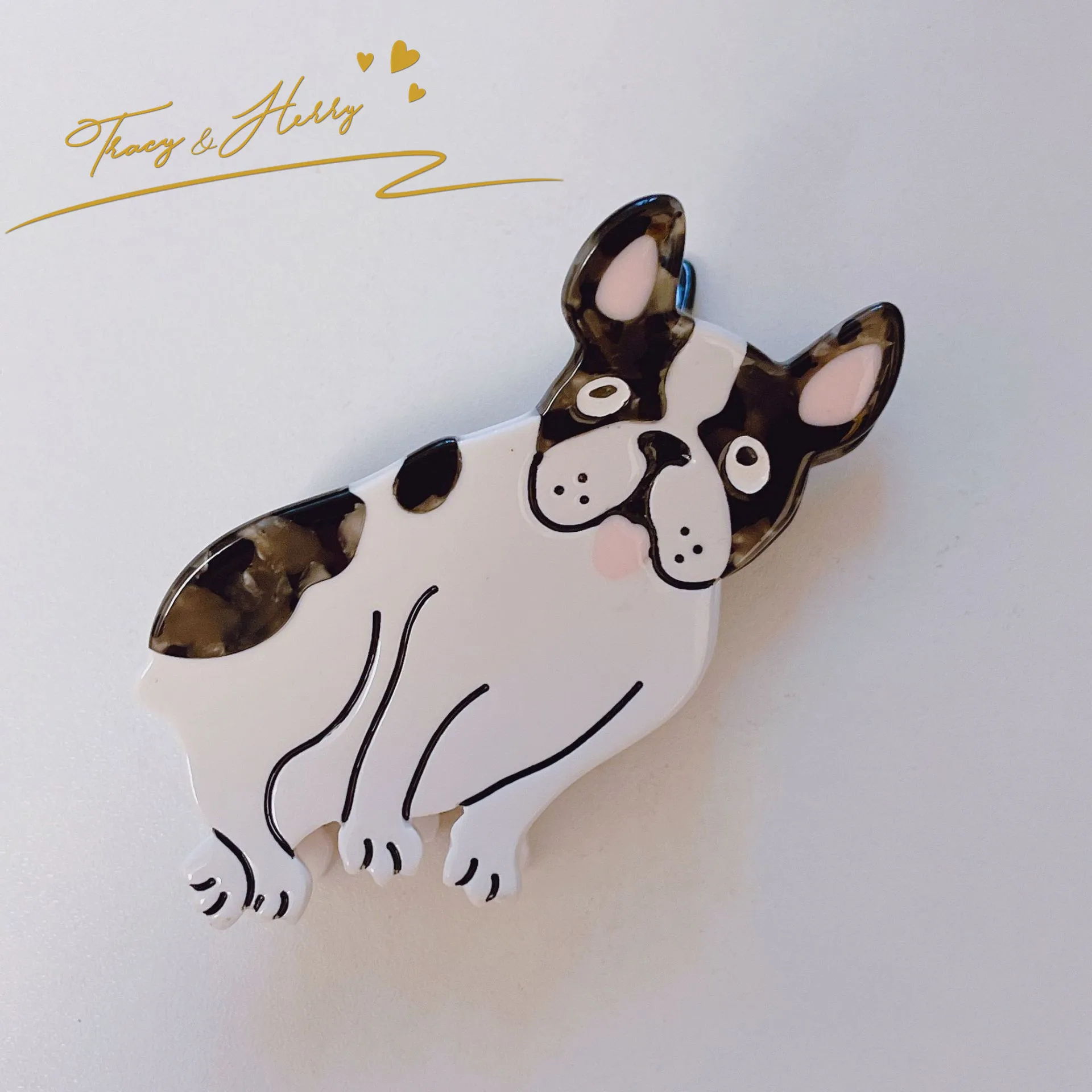 Tracy & Herry new Style Dog Shaped Hair Claws Candy Colors Acrylic Hair Claw Clips Sweet Style Hair Claw For Women