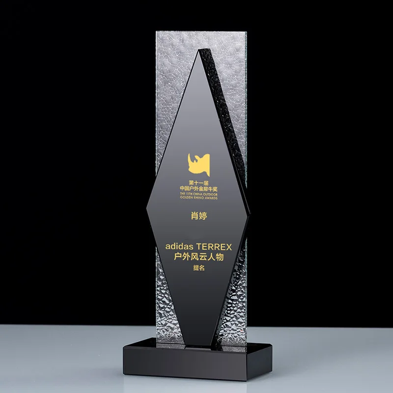 Newest Design Modern Black Crystal Trophy Award For Champion Gift