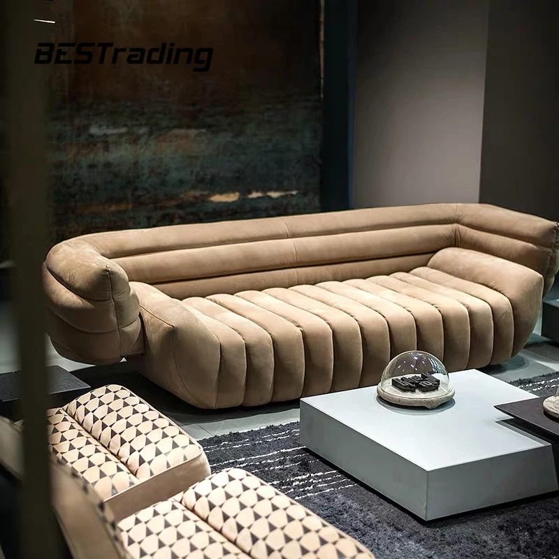 Living Room Sofas Office Furniture Reception Waiting Sofas Leather or Velvet Sofa New Italian Style Luxury Home Furniture Modern