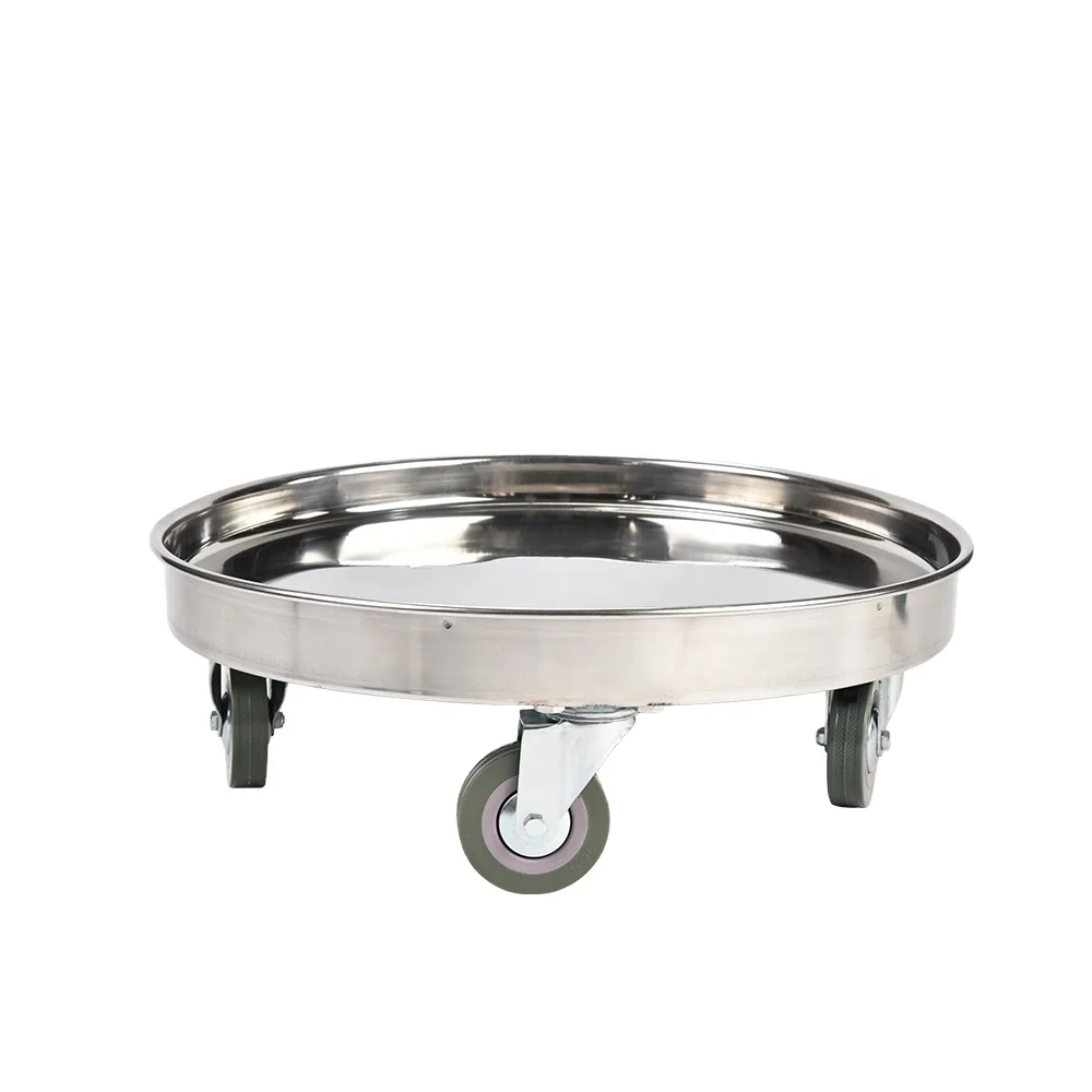 Круглая Тележка из нержавеющей стали и поддон для растений для внутреннего и наружного использования