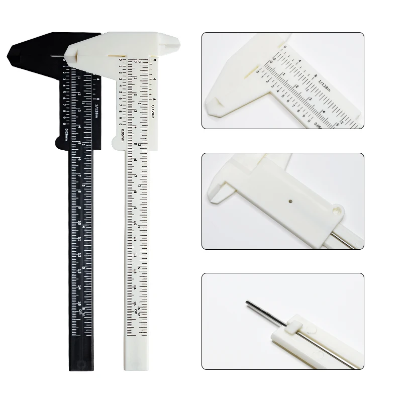 150mm Plastic White Vernier Calipers for Body Art-Microblading Accessories Microblading Ruler Making Tool