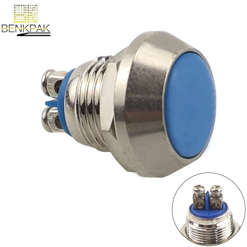 12mm anti-vandal metal momentary pushbutton switch metal switch 1NO