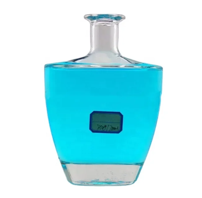 700ml thick bottom flat wide shoulder XO brandy wine glass bottle high clear spirits liquor alcohol bottle for vodka whisky rum