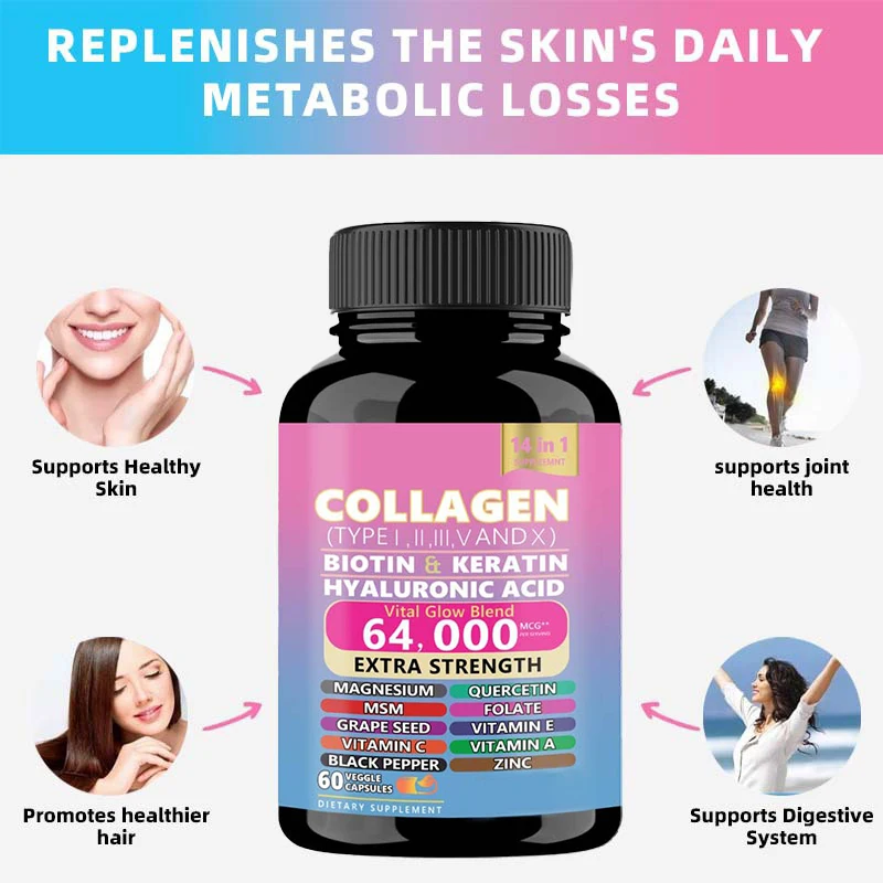 OEM Pure Vitamin C Biotin Collagen Hyaluronic Acid Skin Care Capsule Supplements Multi And Deep Sea Marine Hydrolyzed Collagen