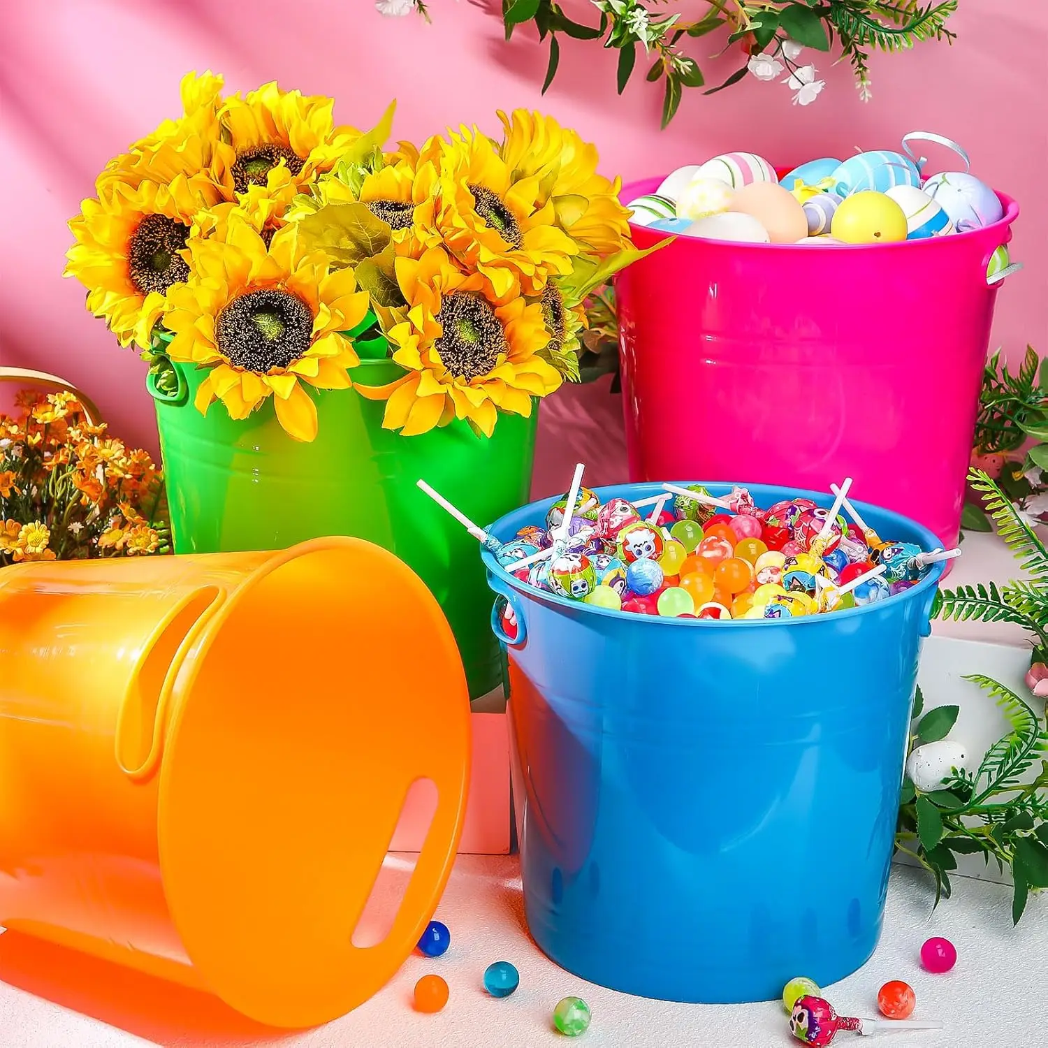 Custom  Round Boat Plastic Beer Galvanized Ice Bucket Handle for 6 Bottles of Beer