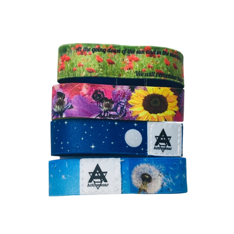 Custom Sublimation Printed Design Your Own Elastic Wrist Band Bracelet  Polyester Material Elastic Wristband For Events