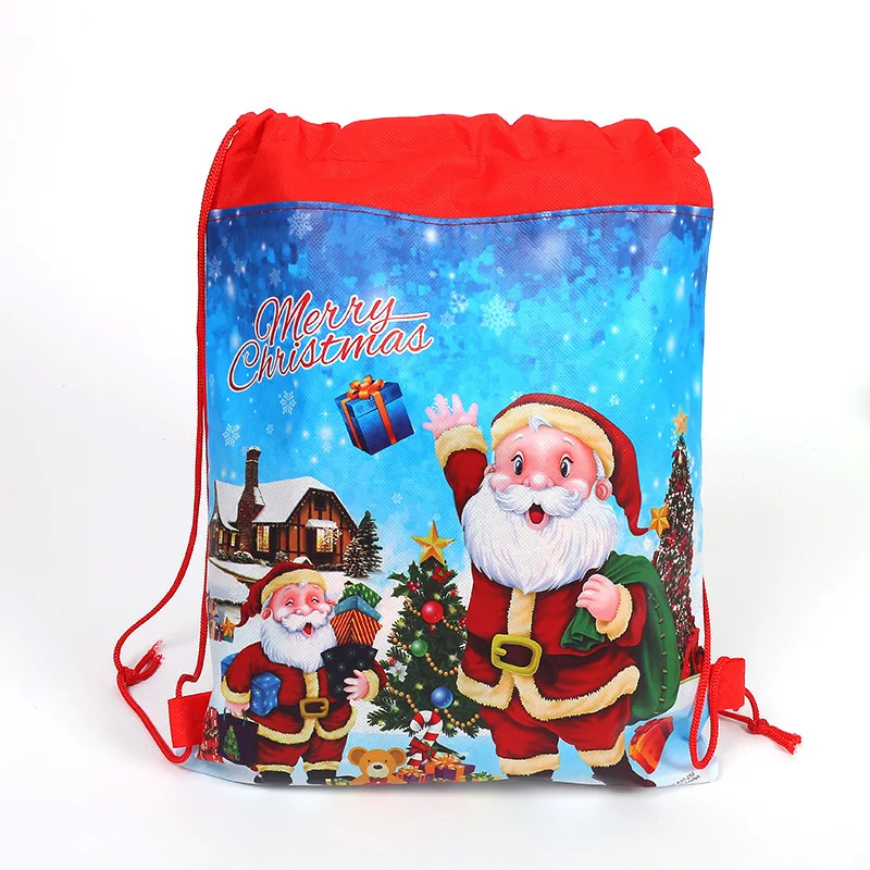Wholesale Cheap Custom Logo Drawstring Gift Packing Travel Package Reusable drawstring non woven gift bags