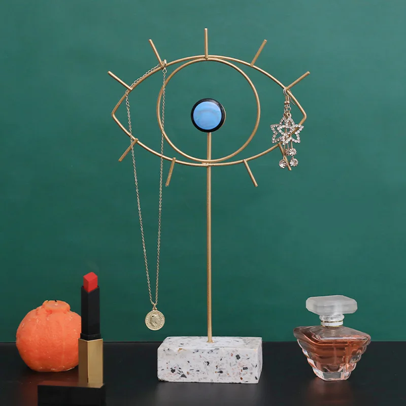 Creative Mannequines Resin Rotating Metal Jewelry Display Stand Earrings Necklace for Home Store