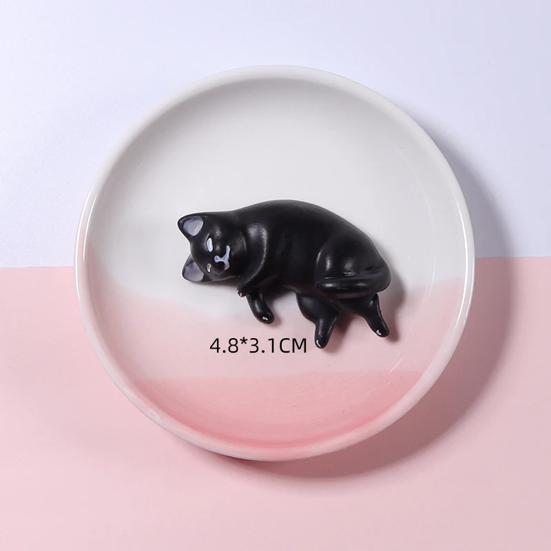 New arrival toy Mini Cartoon Figure Home decor Micro Landscape Farm Decorations Resin Animal Figurines Sleeping Miniature Cat