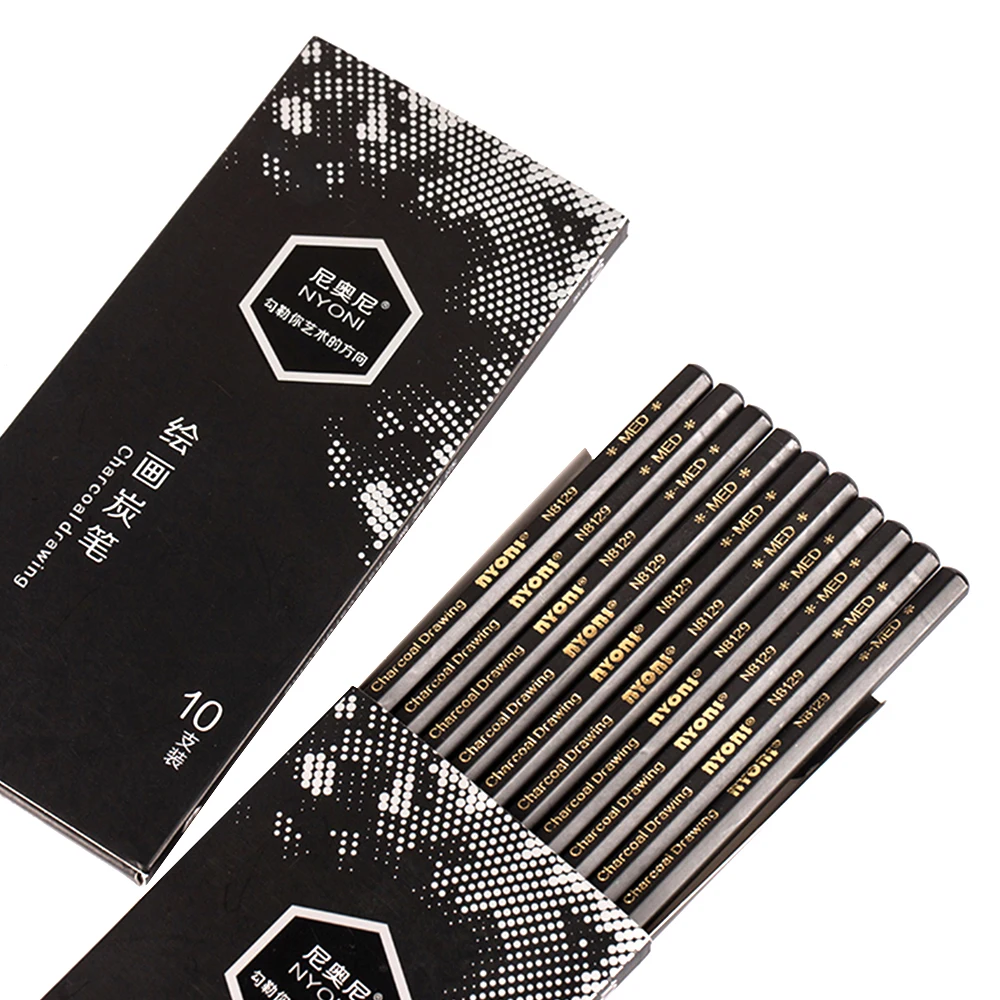 12pcs/color Box Drawing Black Pencil High Quality Advanced Charcoal Pencils