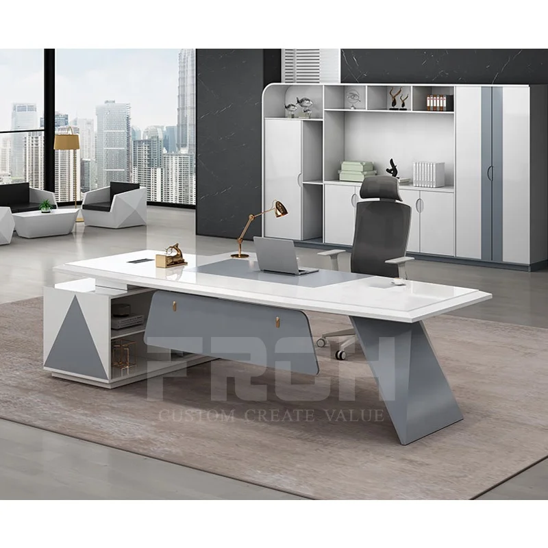 ceo L shape luxury pc table computer boss manager wooden executive office desk furniture modern