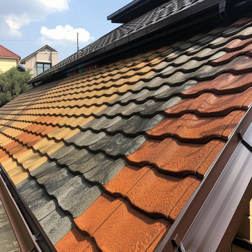 roofing tile for villa building  0.45mm thick stone coated metal roof tile  stone coated metal roof tile