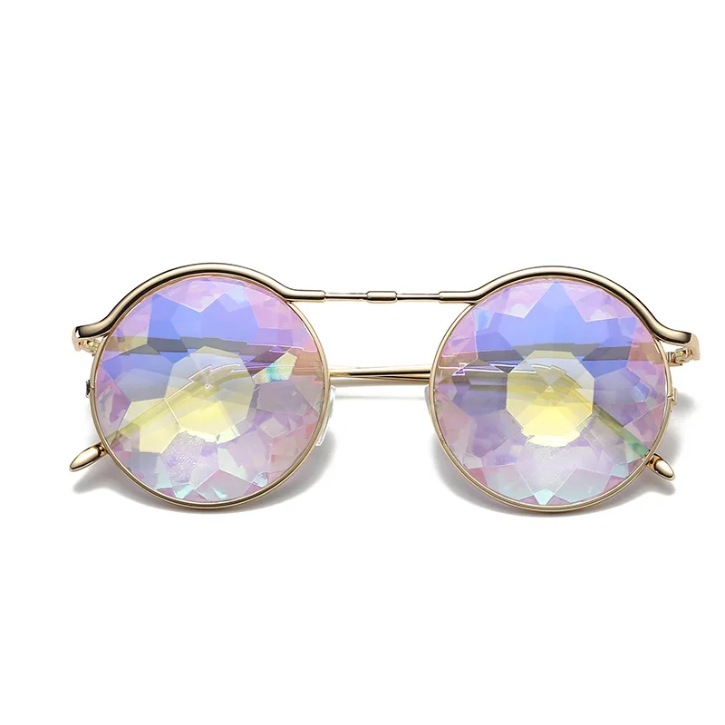 Cross-border new prom nightclub glasses 4D glass crystal sunglasses psychedelic kaleidoscope glasses wholesale
