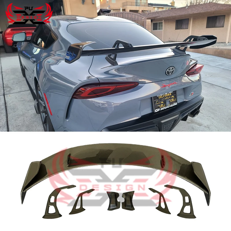 Perfectly fitted Dry Carbon Fiber A-D Swan Neck Wing for Toyota Supra MK5 MKV A90 A91 Trunk Spoiler  Body Kit