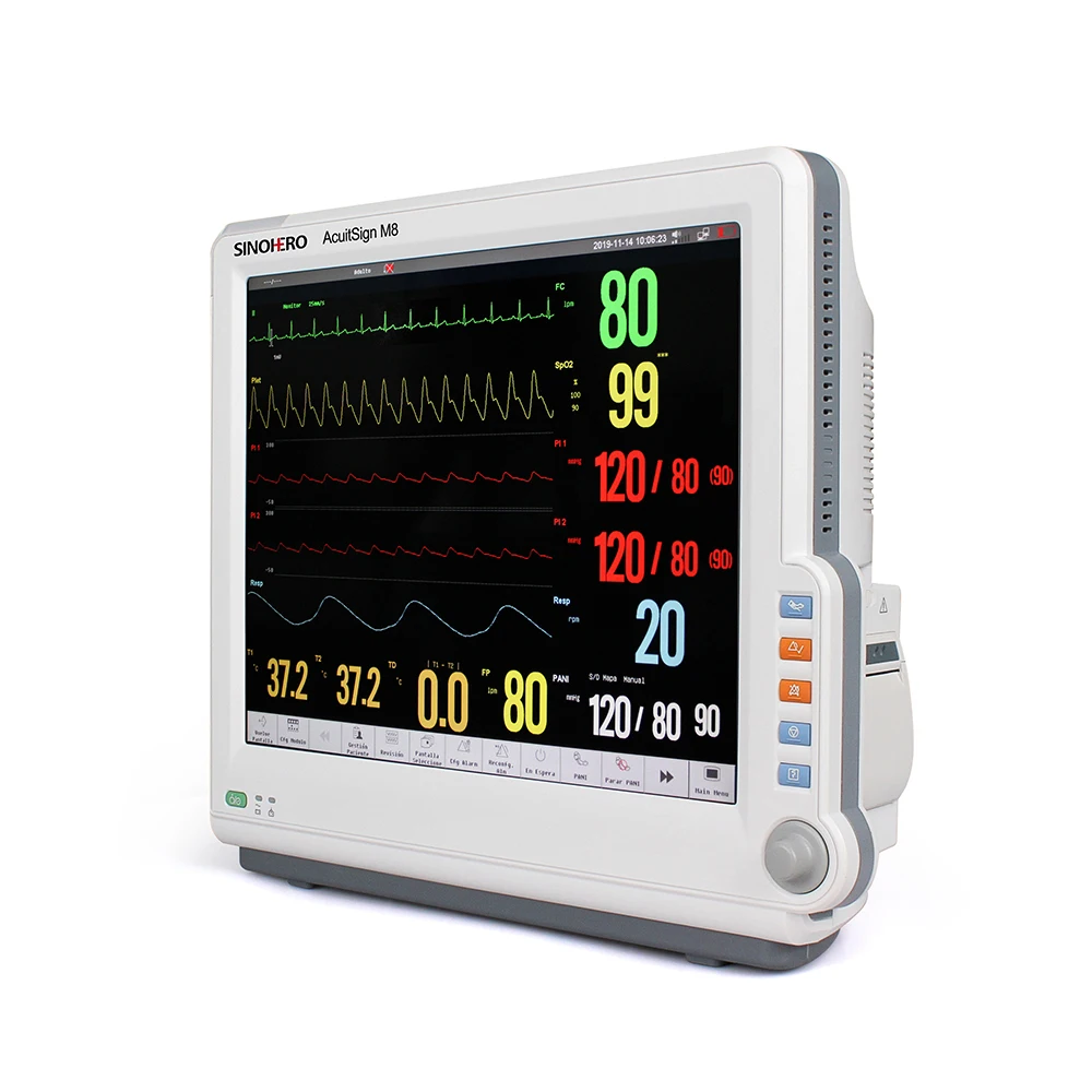 Hospital Ambulance High Resolution 17 inch Full Touch Screen Hospital ICU CCU Multi parameter Portable Patient Monitor