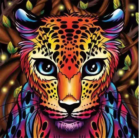 
wholesaleg 5D DIY Diamond Painting Animal Lion Cat Tiger Wolf Cross Stitch Kit Embroidery Mosaic Art Picture of Rhinestones Gift 